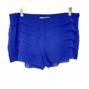 GAMEDAY BY CHLOE Blue Ruffle Shorts L